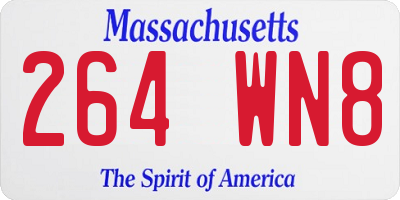 MA license plate 264WN8