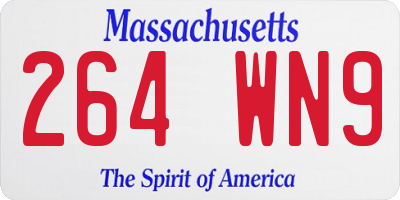 MA license plate 264WN9