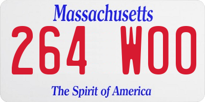 MA license plate 264WO0