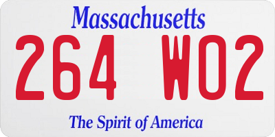 MA license plate 264WO2