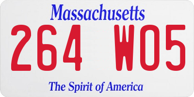 MA license plate 264WO5