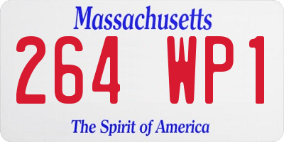 MA license plate 264WP1