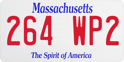 MA license plate 264WP2