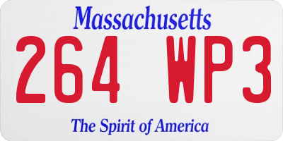 MA license plate 264WP3