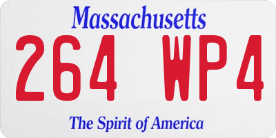 MA license plate 264WP4