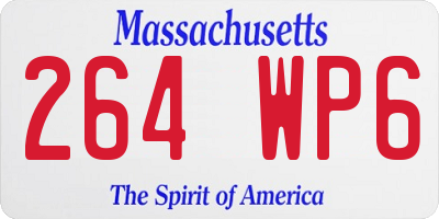 MA license plate 264WP6