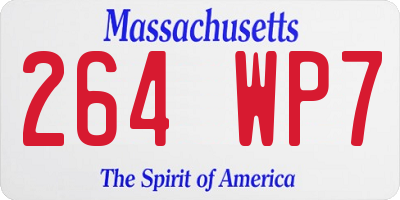 MA license plate 264WP7