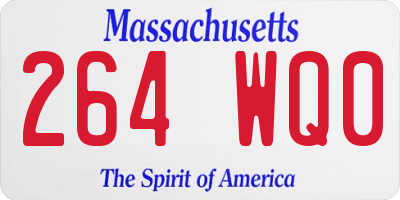 MA license plate 264WQ0