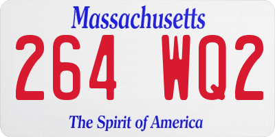 MA license plate 264WQ2