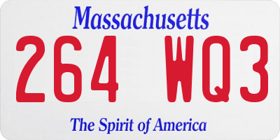 MA license plate 264WQ3