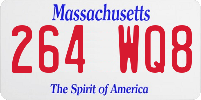 MA license plate 264WQ8