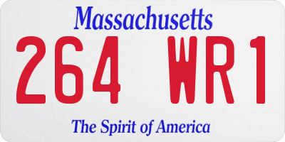 MA license plate 264WR1