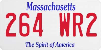 MA license plate 264WR2