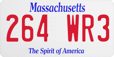 MA license plate 264WR3