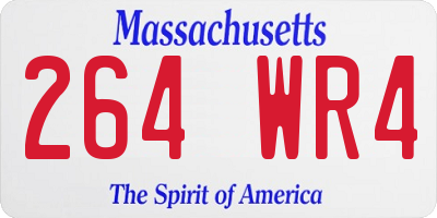 MA license plate 264WR4