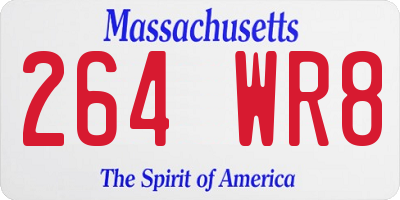 MA license plate 264WR8