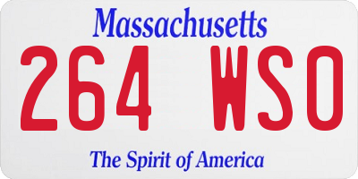 MA license plate 264WS0