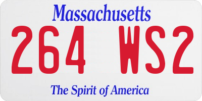 MA license plate 264WS2