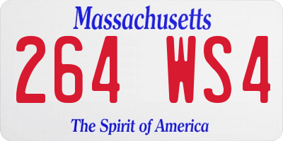 MA license plate 264WS4