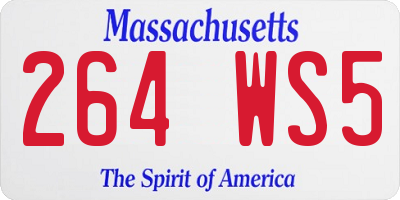 MA license plate 264WS5