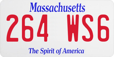 MA license plate 264WS6