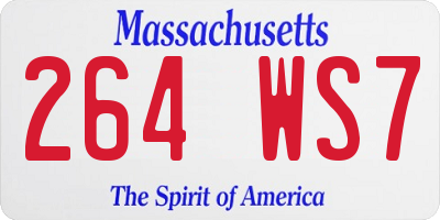MA license plate 264WS7
