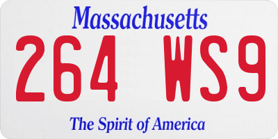 MA license plate 264WS9