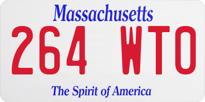 MA license plate 264WT0