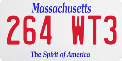 MA license plate 264WT3