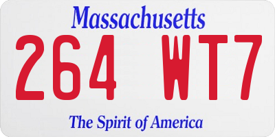 MA license plate 264WT7