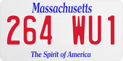 MA license plate 264WU1