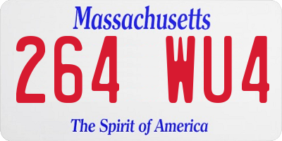 MA license plate 264WU4