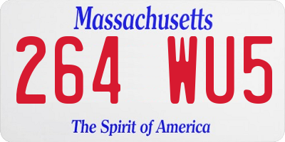 MA license plate 264WU5