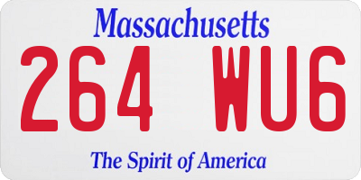 MA license plate 264WU6