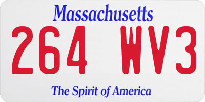 MA license plate 264WV3