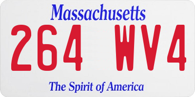 MA license plate 264WV4