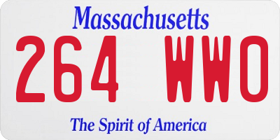 MA license plate 264WW0