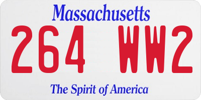 MA license plate 264WW2