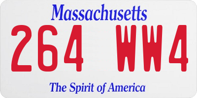 MA license plate 264WW4