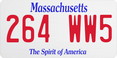 MA license plate 264WW5