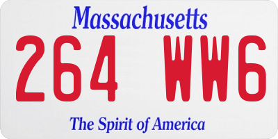 MA license plate 264WW6