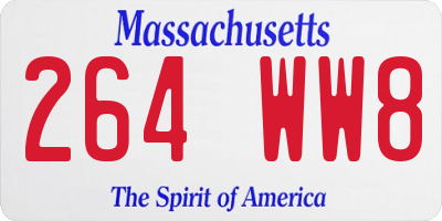 MA license plate 264WW8