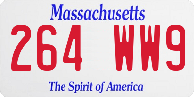 MA license plate 264WW9
