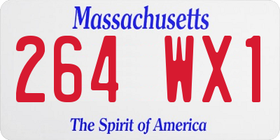 MA license plate 264WX1