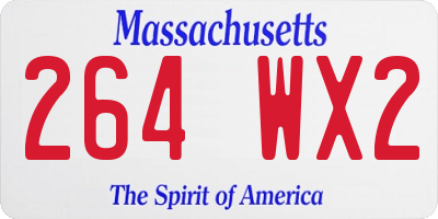 MA license plate 264WX2