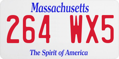 MA license plate 264WX5