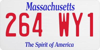 MA license plate 264WY1
