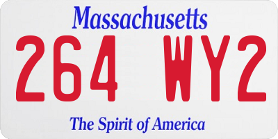 MA license plate 264WY2