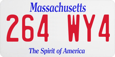 MA license plate 264WY4