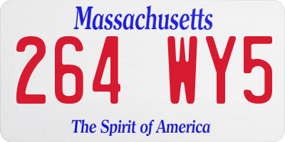 MA license plate 264WY5